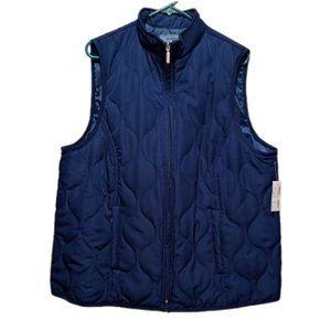 Avenue Navy Blue Winter Zip Quilted Vest Sz 18/20 or 2X